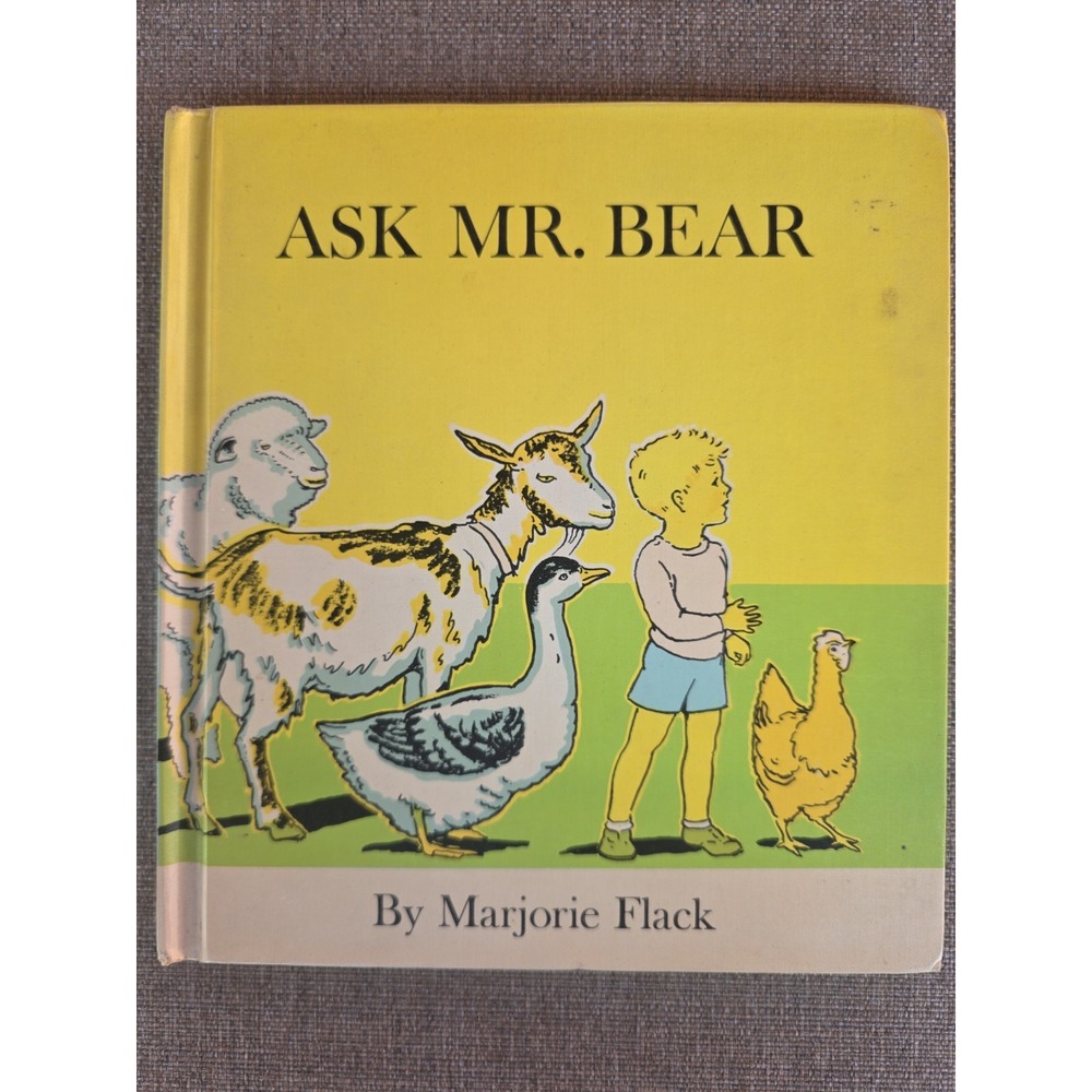 Ask Mr. Bear by Marjorie Flack Hardcover Vintage Children's Picture Book 1965 HC
